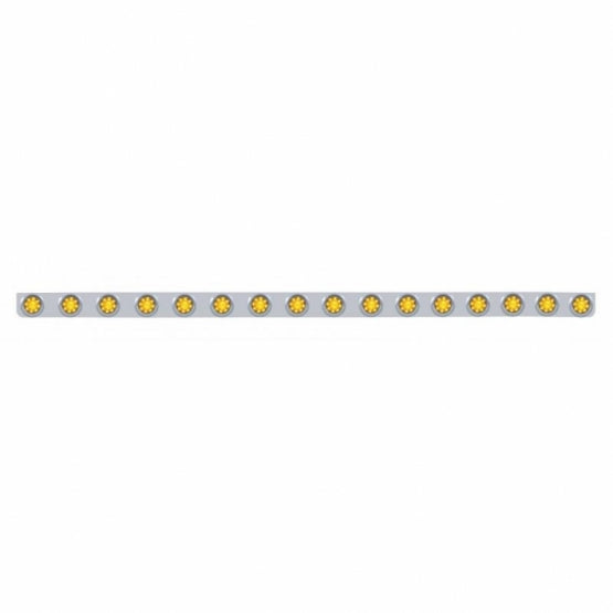 79-1/2" SS Bumper Light Bracket With 16X 9 LED 2" Beehive Lights & Visors -Amber LED & Lens
