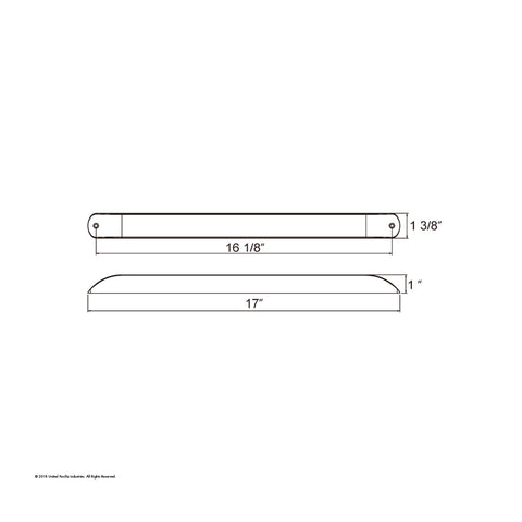 11 LED 17" Light Bar Only (Stop, Turn & Tail) - Red LED/Clear Lens