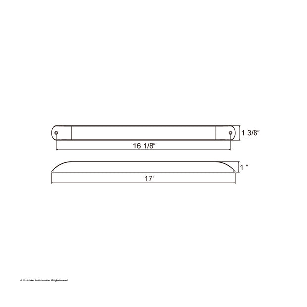11 LED 17" Light Bar Only (Stop, Turn & Tail) - Red LED/Clear Lens
