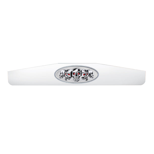 4" X 24" Chrome Bottom Mud Flap Weight With Oval Chrome Skull Emblem