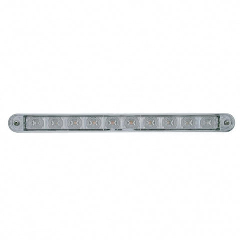 10 LED 9" Turn Signal Light Bar With Bezel - Amber LED/Clear Lens