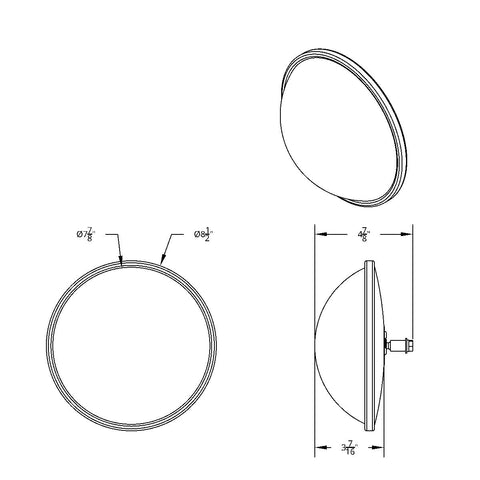 8-1/2" 430 Stainless Steel Full Dome Convex Mirror