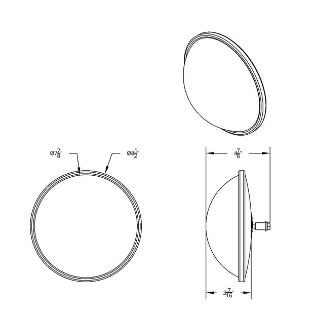 8-1/2" 430 Stainless Steel Full Dome Convex Mirror
