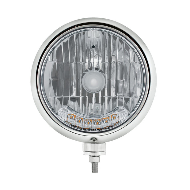 Black Guide 682-C Style Headlight H4 Bulb With 6 Amber LED