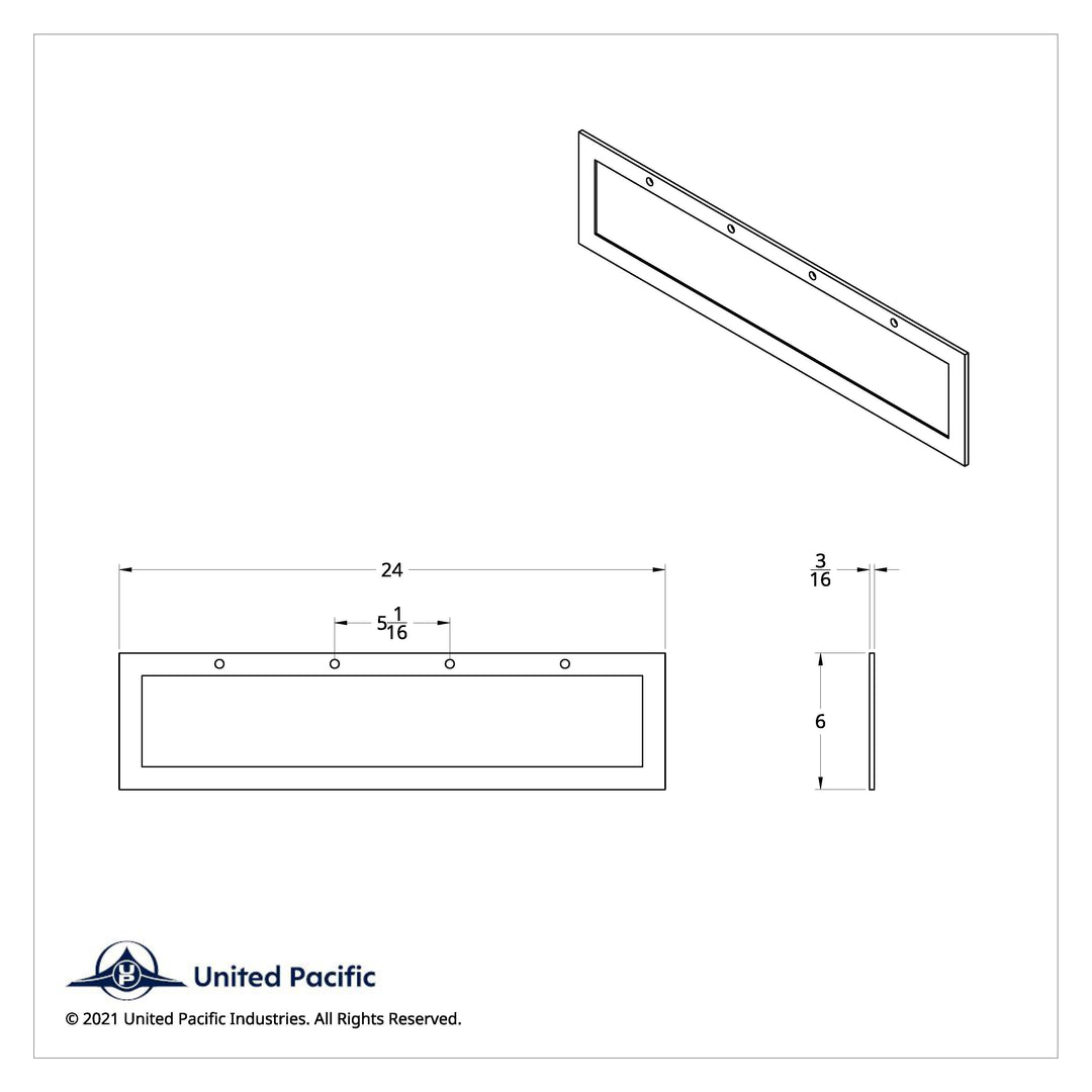 24" X 6" Rubber Quarter Fender Top Mud Flap