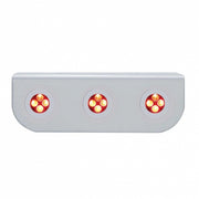 Stainless Light Bracket With Three 4 LED Fastener Lights - Red LED/Clear Lens