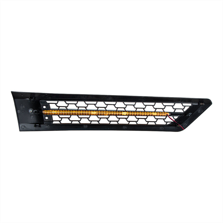 Hood Air Intake Grille With Amber LED For 2018-2024 Freightliner Cascadia 126 - Driver