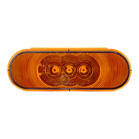 3 LED 6" Oval Light(Turn Signal)-Amber LED/Amber Lens