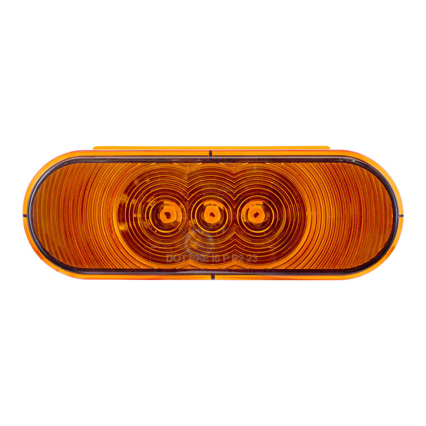 3 LED 6" Oval Light(Turn Signal)-Amber LED/Amber Lens