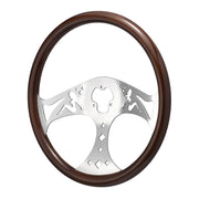 18" Lady Steering Wheel With Chrome Horn Bezel And Horn Button - Woodgrain
