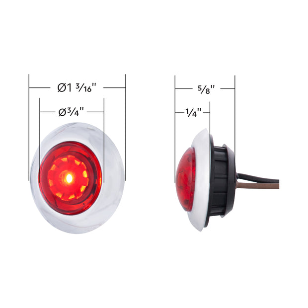 LED Dual Function ArcBlast 3/4" Mini Light (Clearance/Marker) - Red LED/Red Lens