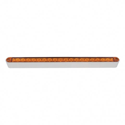 19 LED 12" Reflector Turn Signal Light Bar With Bezel - Amber LED/Amber Lens