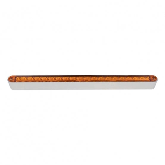 19 LED 12" Reflector Turn Signal Light Bar With Bezel - Amber LED/Amber Lens