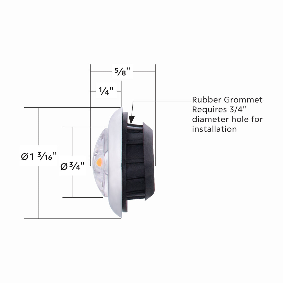 LED Single Function ArcBlast 3/4" Mini Light (Clearance/Marker) - Amber LED/Clear Lens United Pacific 34826
