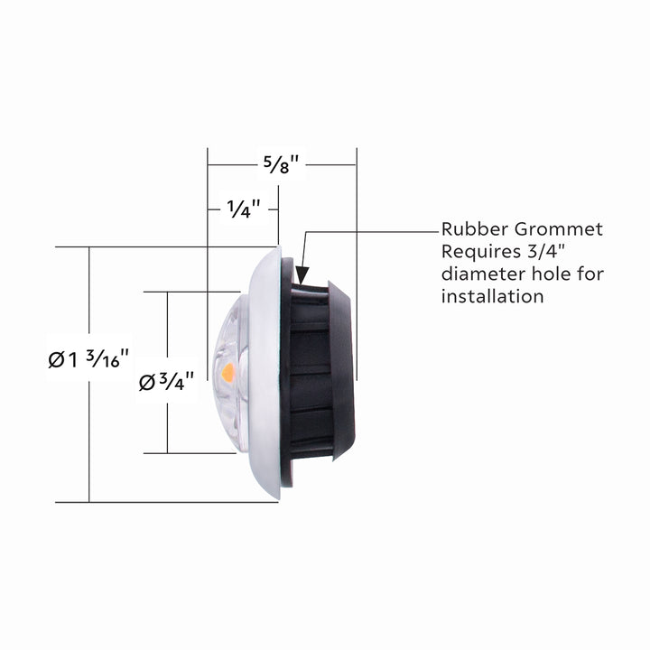 LED Single Function ArcBlast 3/4" Mini Light (Clearance/Marker) - Amber LED/Clear Lens United Pacific 34826