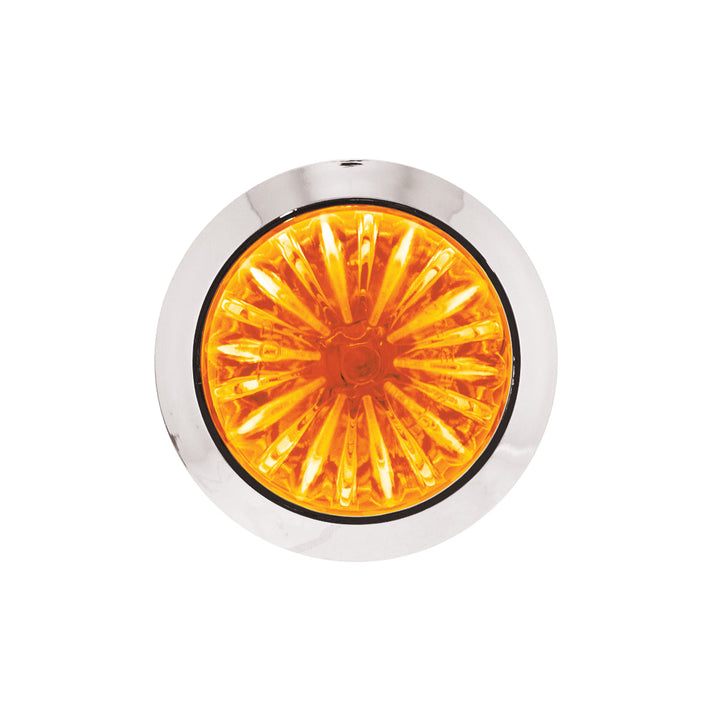 4 LED 3/4" Mini Watermelon Double Fury Light With Clear Lens (Clearance/Marker) - Amber &amp; Red LED