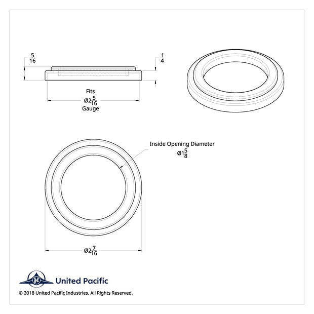 Chrome Plastic Small Gauge Bezel Without Visor For Freightliner