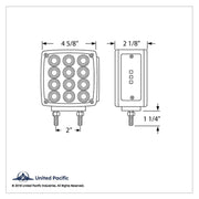 27 LED Double Face Turn Signal Light (Passenger) - Amber & Red LED/Amber & Red Lens