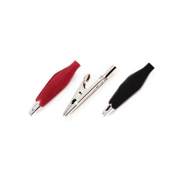1" 10 Amp Alligator Test Clips w/ Vinyl Boots, 2Red/2Black 2 Sets.
