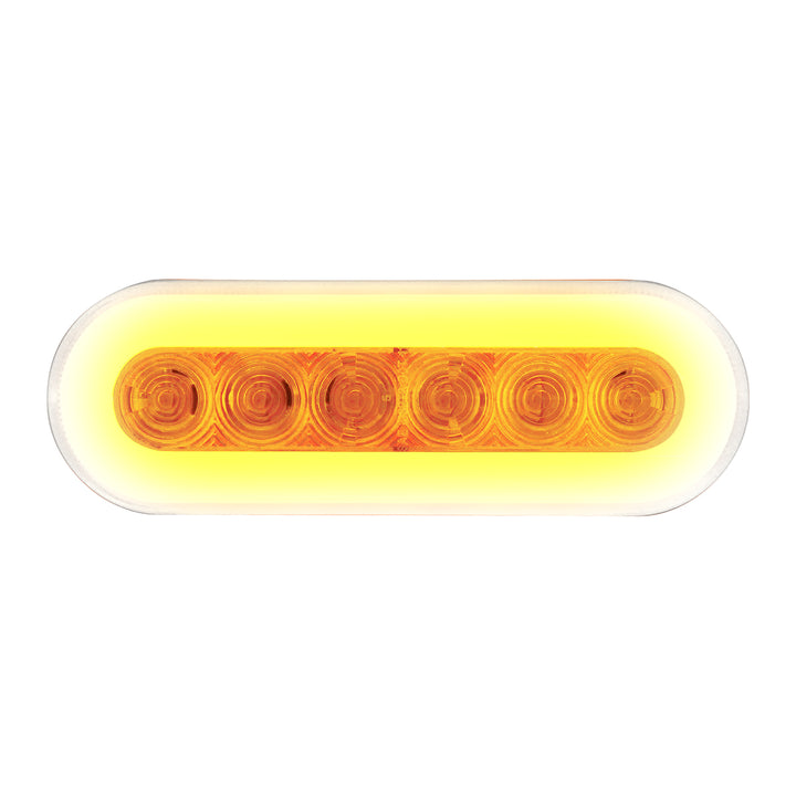 22 LED 6" Oval GloLight (Turn Signal) - Amber LED/Clear Lens