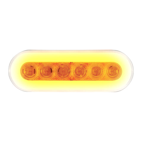 22 LED 6" Oval GloLight (Turn Signal) - Amber LED/Clear Lens