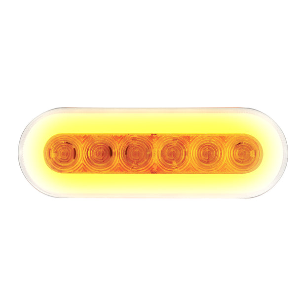22 LED 6" Oval GloLight (Turn Signal) - Amber LED/Clear Lens