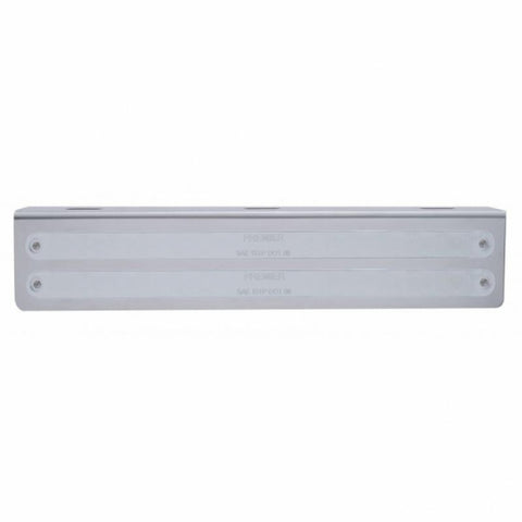 12-3/4" Stainless Light Bracket With 2X 14 LED 12" Light Bars - Red LED/Chrome Lens