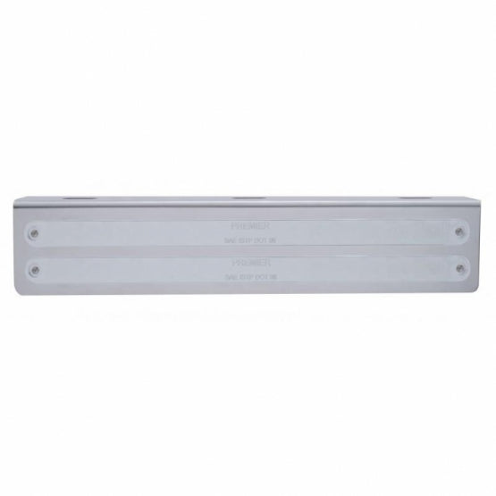 12-3/4" Stainless Light Bracket With 2X 14 LED 12" Light Bars - Red LED/Chrome Lens