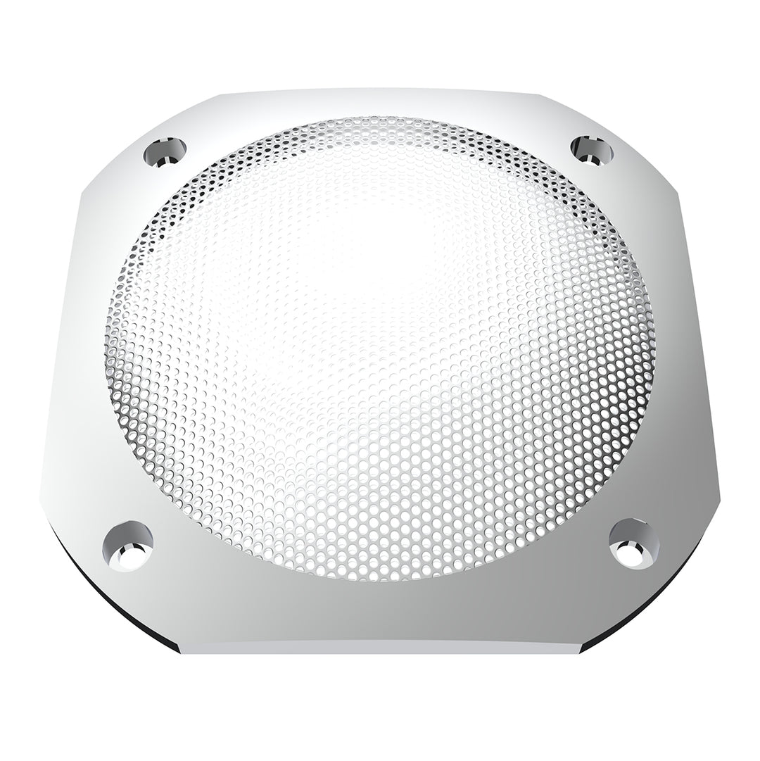 Chrome 4-1/2" Square Speaker Cover For International 9900 (1999-2017), 9400/9300/9200 (1997-2010)