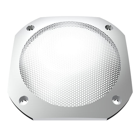 Chrome 4-1/2" Square Speaker Cover For International 9900 (1999-2017), 9400/9300/9200 (1997-2010)