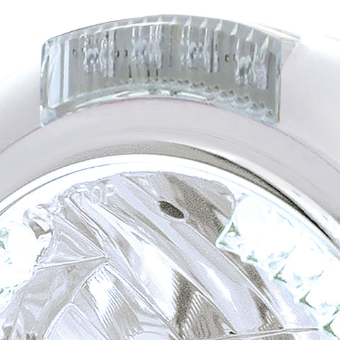 Chrome Classic Headlight H4 With 34 White LED & Dual Mode LED Signal - Clear Lens