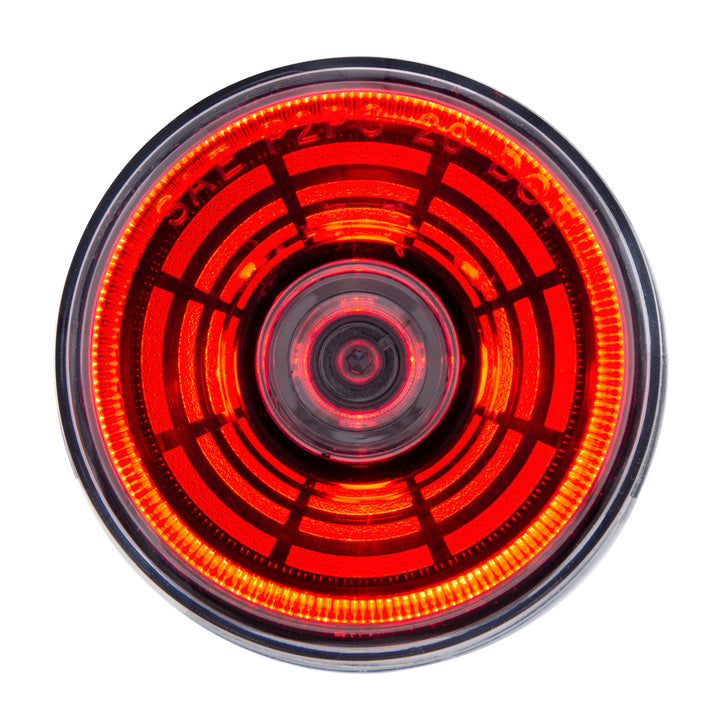4 LED 2-1/2" Round Abyss Light (Clearance/Marker) - Red LED/Clear Lens