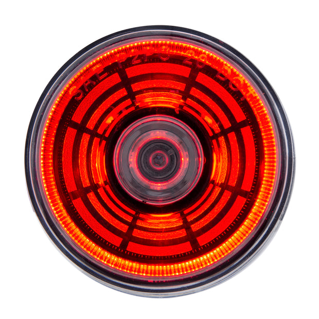 4 LED 2-1/2" Round Abyss Light (Clearance/Marker) - Red LED/Clear Lens