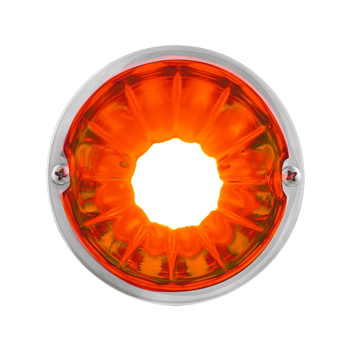 Dual Function Glass Watermelon Flush Mount Kit With LED Bulb - Dark Amber