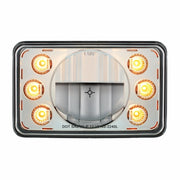 ULTRALIT - 4" X 6" LED Headlight With Dual Function 6 Amber LED Position Lights - Low Beam