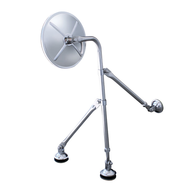 8-1/2" Convex Mirror With Stainless Tripod Fender Mirror Bracket