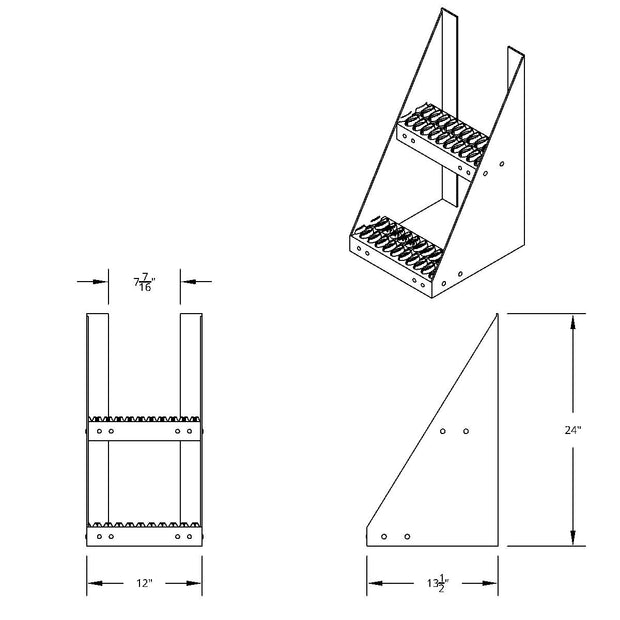 12" Aluminum Frame Step