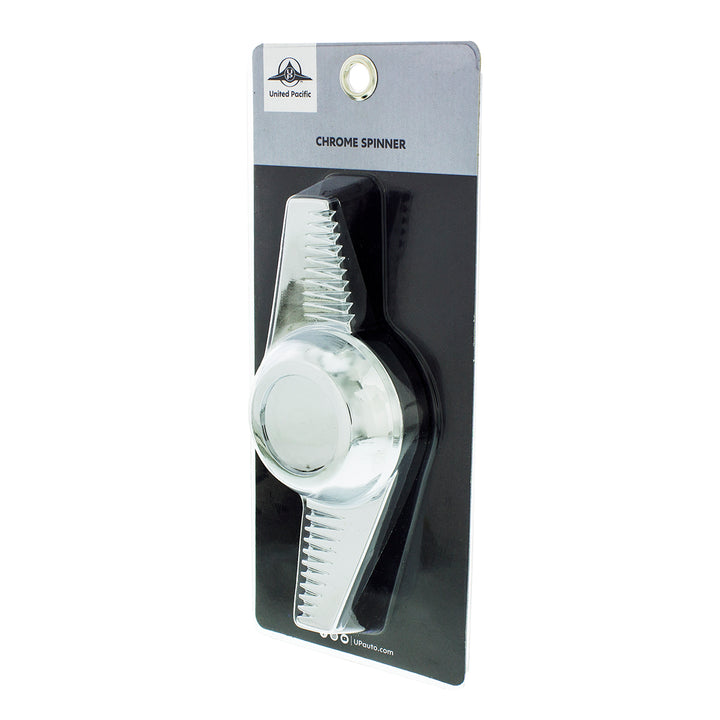 Chrome Plastic 2-Bar "Groovy" Hubcap Spinner