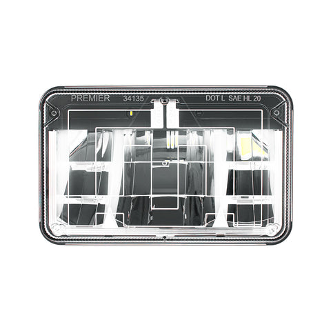 ULTRALIT - Heated 4" X 6" LED Headlight With Polycarbonate Lens & Housing - Low Beam