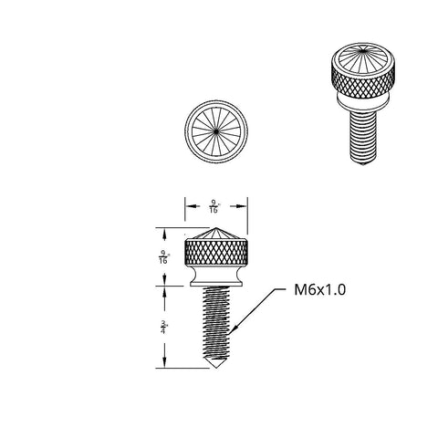 3/4" Short M6-1.0 Dash Screw For Kenworth - Purple Crystal (12-Pack)