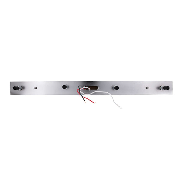 Chrome Top Mud Flap Plate With 11 LED 17" Light Bar & Bezel - Red LED/Red Lens (Each)