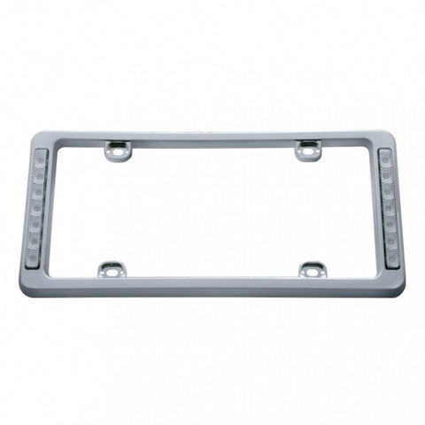 14 LED Chrome License Plate Frame - Red LED/Clear Lens