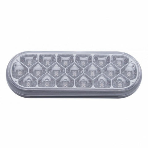 3-3/4" Bolt Pattern SS Spring Loaded Bar With 6" Oval 19 LED Lights -Red LED/Clear Lens (Pair)
