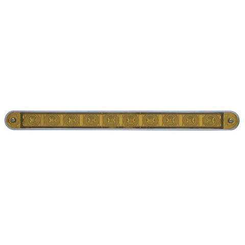 10 LED 9" Turn Signal Light Bar With Bezel - Amber LED/Amber Lens