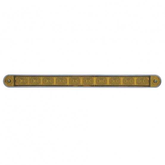 10 LED 9" Turn Signal Light Bar With Bezel - Amber LED/Amber Lens