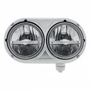 Headlight Assembly With 304 SS Housing & LED Headlights W/Amber LED Position Light For Peterbilt 359 - Passenger