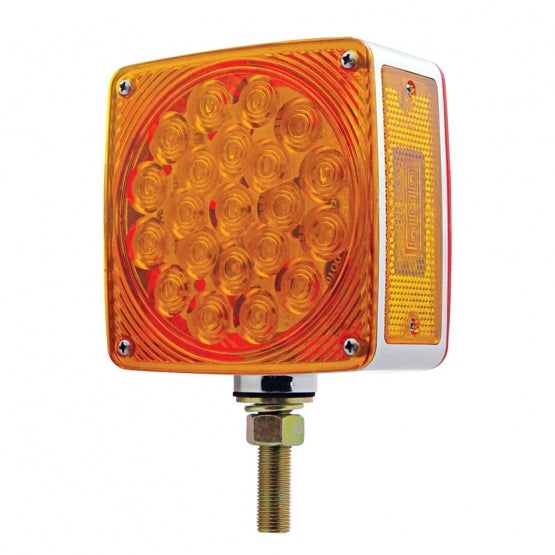 45 LED Single Stud Double Face Turn Signal Light (Driver) - Amber &amp; Red LED/Amber &amp; Red Lens