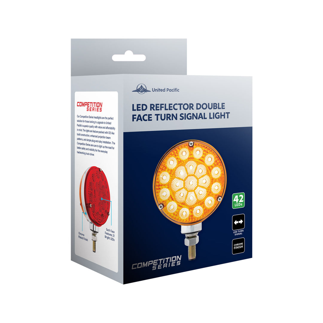 42 LED Reflector Double Face Competition Series Turn Signal Light-Amber &amp; Red LED/Clear Lens