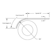 80" 430 Stainless Steel (16ga) Roll Formed Edge Smooth Half Fender - SS Series (Pair)