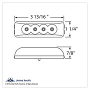4 LED Reflector Rectangular Light (Clearance/Marker) - Amber LED/Amber Lens